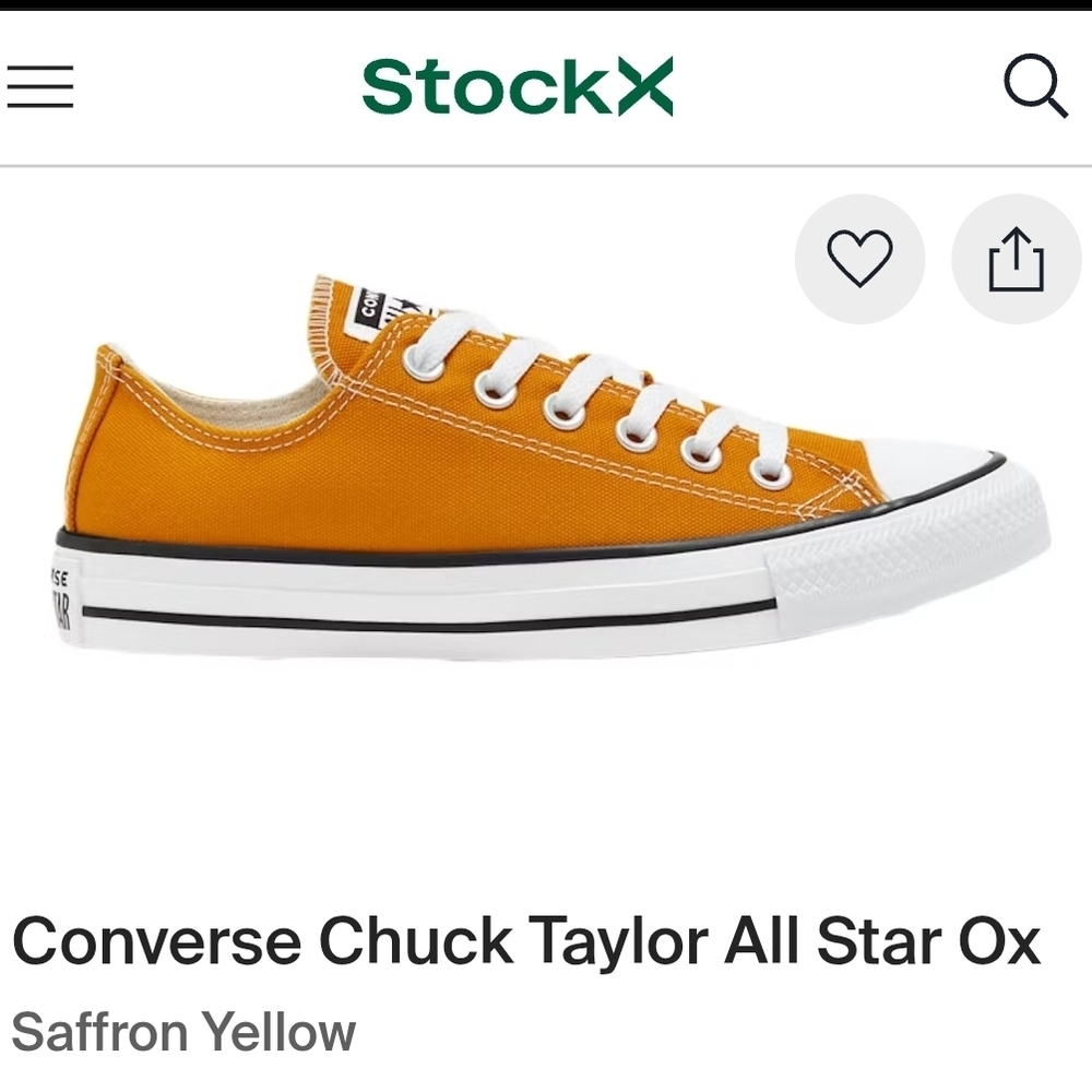 Converse Chuck Taylor All Star Saffron Yellow Sneakers - Unisex Women's 9.5